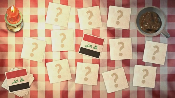 Iraq bandera que empareja estilos de tarjeta vintage — Foto de Stock