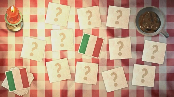 Italy flag matching card vintage styles — Stock Photo, Image