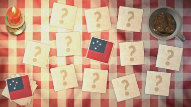 Samoa bayrak eşleşen kart vintage stilleri