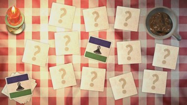 Kart vintage tarzı eşleşen Lesoto bayrağı