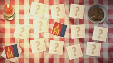 kart vintage tarzı eşleşen Moğolistan bayrağı