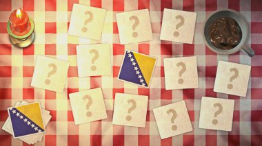 kart vintage tarzı eşleşen Bosna-Hersek bayrağı