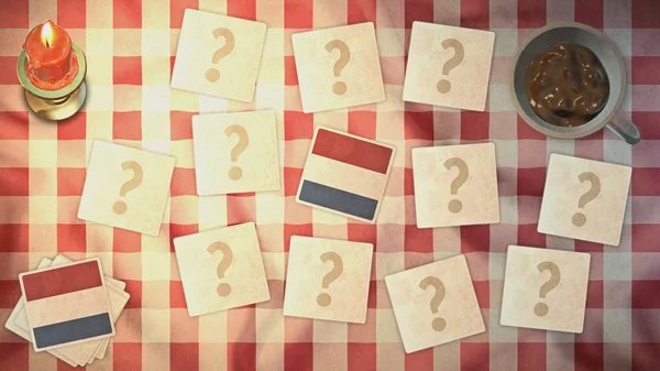 Netherlands flag matching card vintage styles — Stock Photo, Image