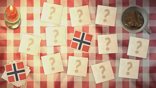Noorwegen vlag overeenkomende kaart vintage stijlen — Stockfoto