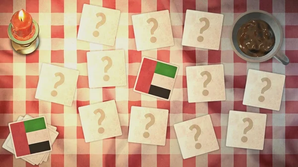 Förenade Arabemiraten flagga på kortet vintage stilar — Stockfoto