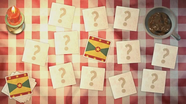 Grenada flag matching card vintage styles — Stock Photo, Image