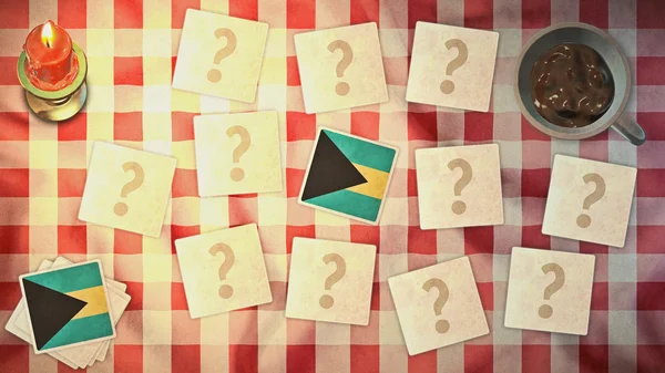 Bahamas bandera de la tarjeta a juego estilos vintage — Foto de Stock