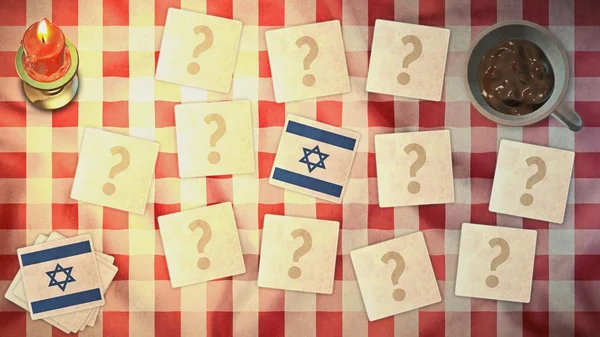 Flaga Izraela pasujące karty vintage style — Zdjęcie stockowe