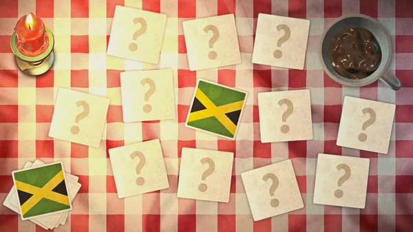 Jamaica flag matching card vintage styles — Stock Photo, Image