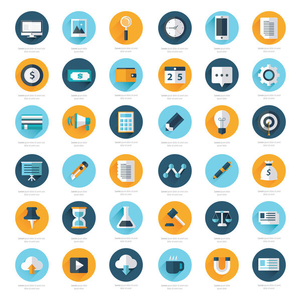 Business Set of flat design icons
