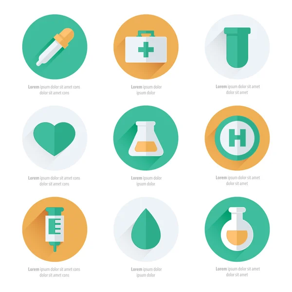 Medical Flat Icons Design — Stock Vector