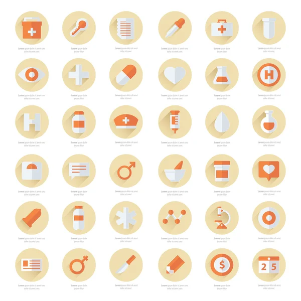 Set of flat Medical icons 2 color styles — Stock Vector