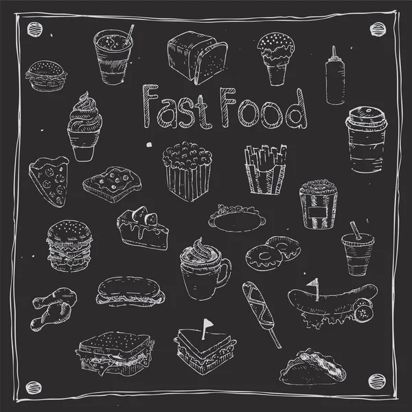 Fast Foods desenhar 25 Item —  Vetores de Stock