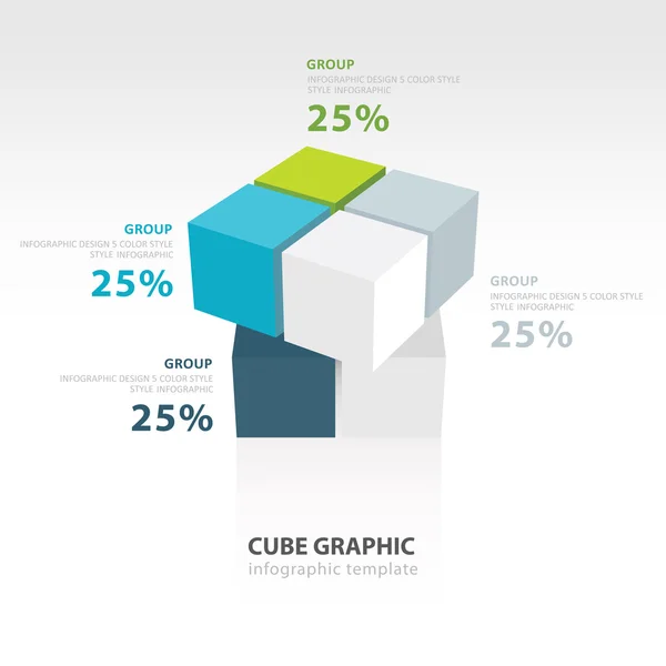 Plantilla de infografía móvil cubo — Vector de stock