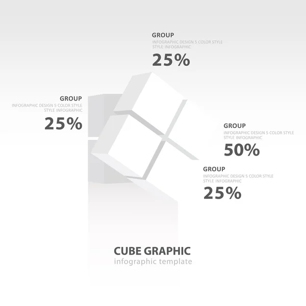 Rotar plantilla infografía cubo balance de color blanco — Vector de stock