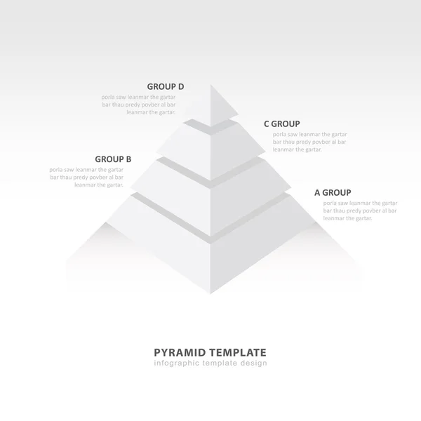Piramida plansza szablon biały kolor równowagi — Wektor stockowy