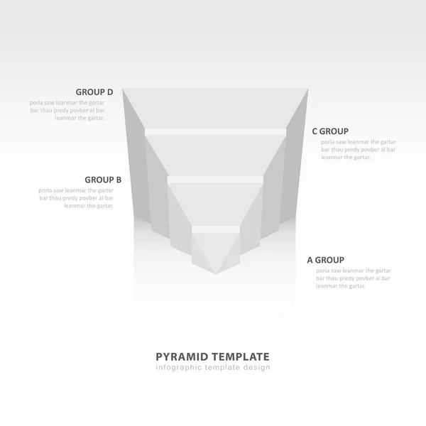 Projekt Piramida plansza szablon biały kolor równowagi — Wektor stockowy