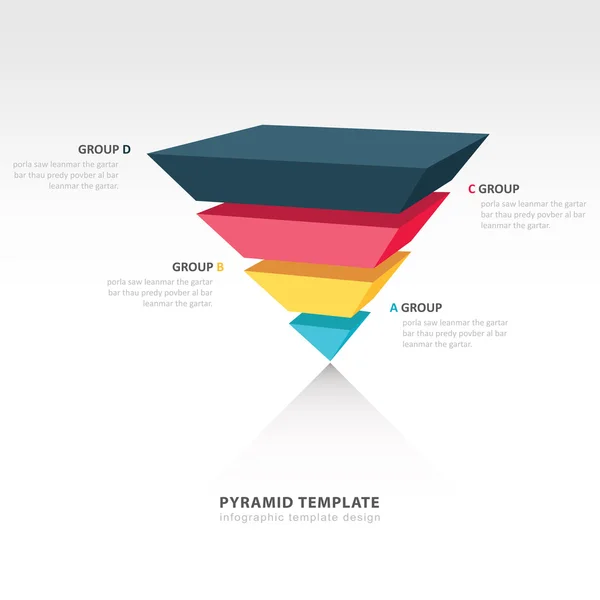 Pyramid upside down infographic template — Stock Vector