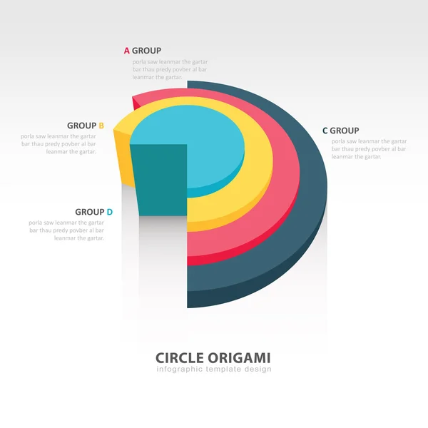 Business Infografica cerchio origami stile — Vettoriale Stock