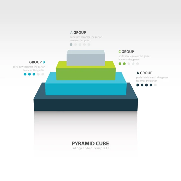 Negocios infografías pirámide cubo — Archivo Imágenes Vectoriales