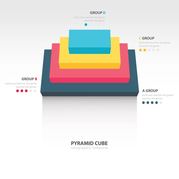 Vista superior de la infografía del cubo piramidal — Archivo Imágenes Vectoriales