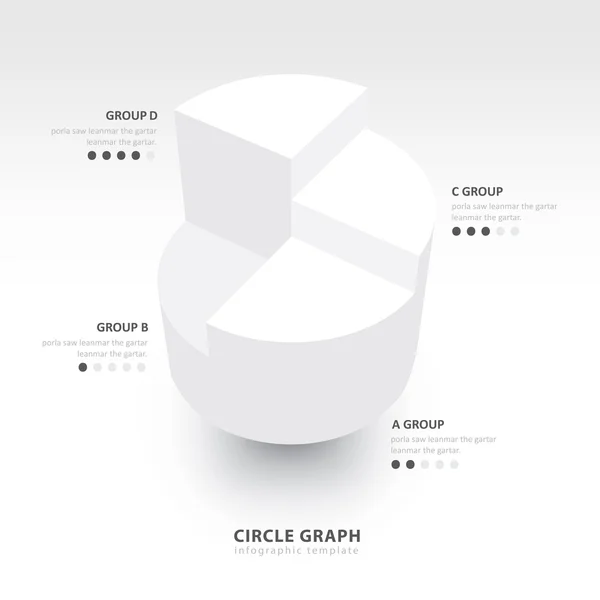 Zakelijke Infographics cirkel grafiek witte kleurbalans — Stockvector