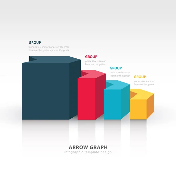 3D-Pfeil Treppendiagramm Geschäftsschritt — Stockvektor