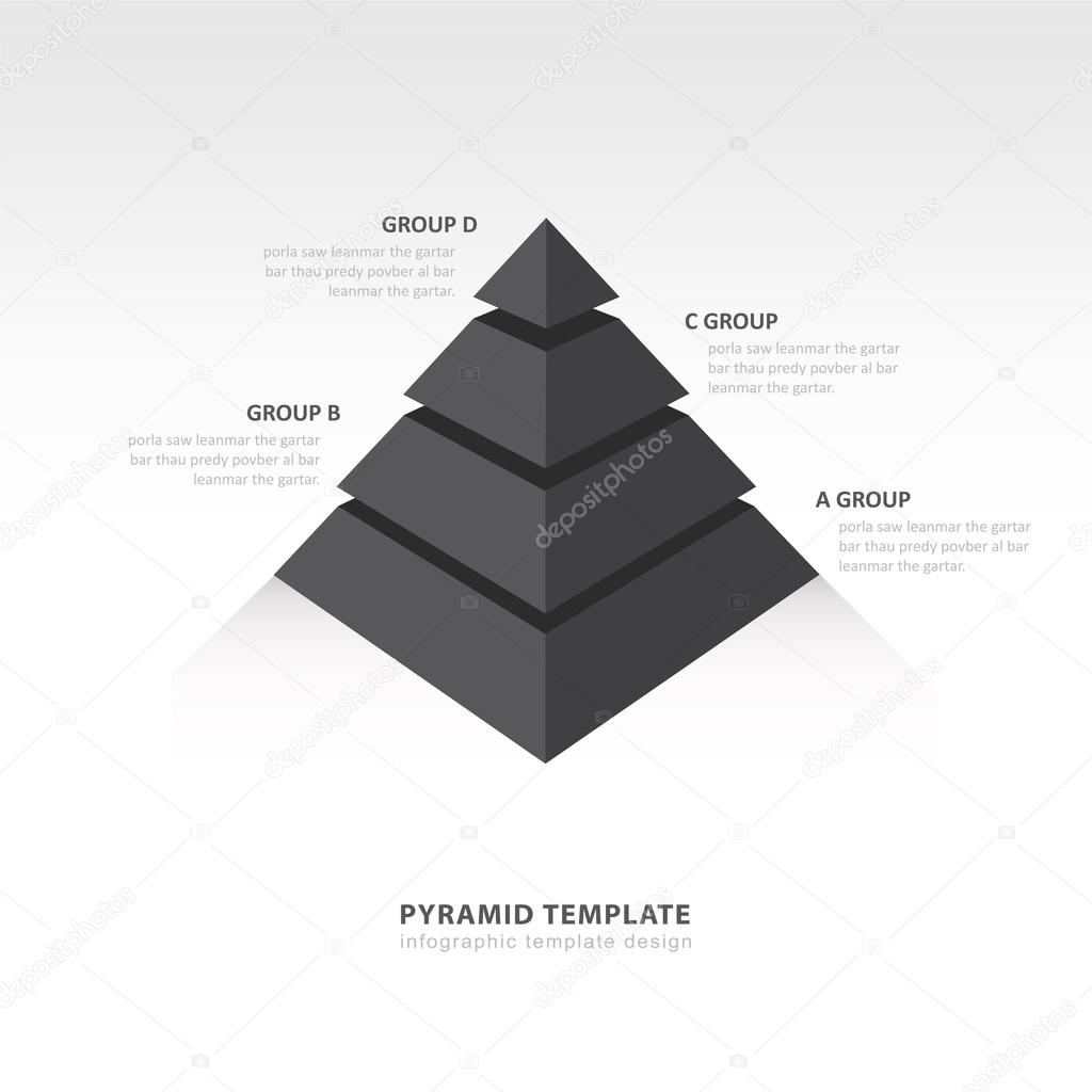 pyramid  infographic template black color balance