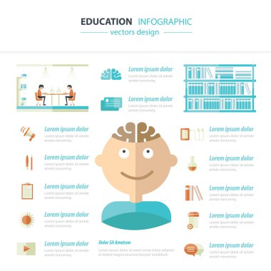 Daire eğitim kavramları ile simgeler infographics vektör