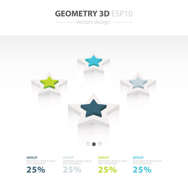 Инфографический шаблон Star Icons 4 цвета
