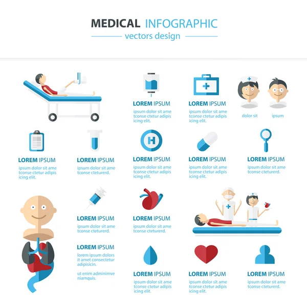 Vektor medizinisches und gesundheitliches Infografik Konzept — Stockvektor