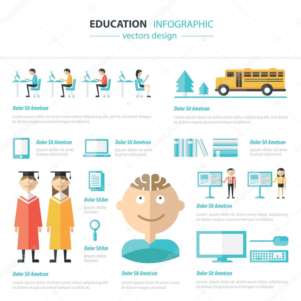 Infographic education template design . concept vector illustrat