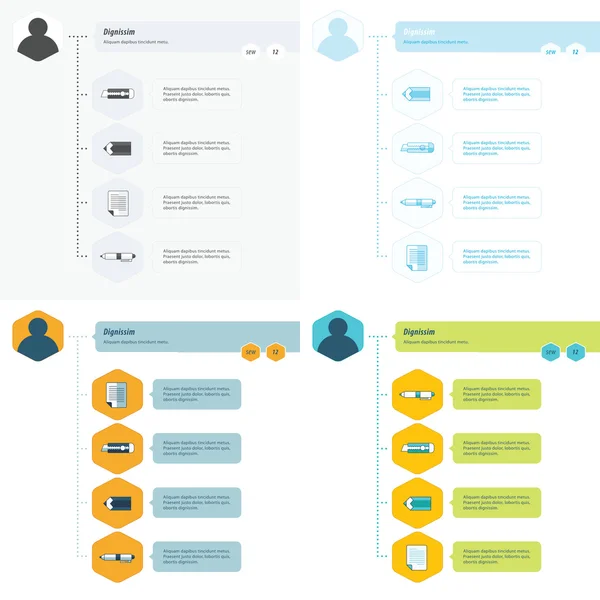 Chronologie Jeu de gabarits infographiques — Image vectorielle