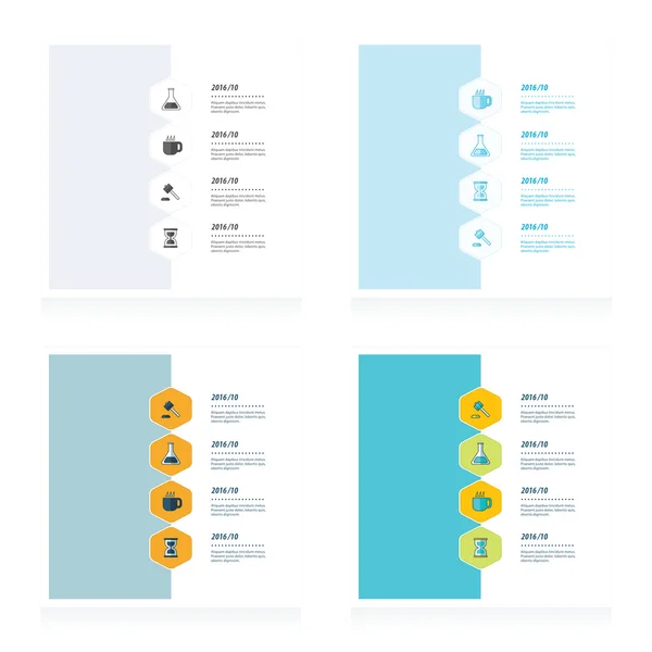 Tidslinjen, infographic mall designuppsättning — Stock vektor