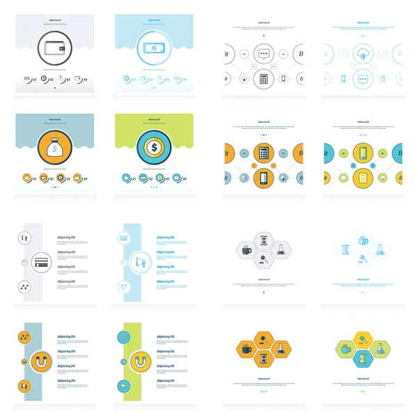 Conjunto de diseño conceptual 4 estilos 16 en 1 — Archivo Imágenes Vectoriales