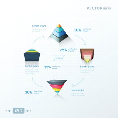 Piramit Infographic tasarım, ok çizmek tasarım