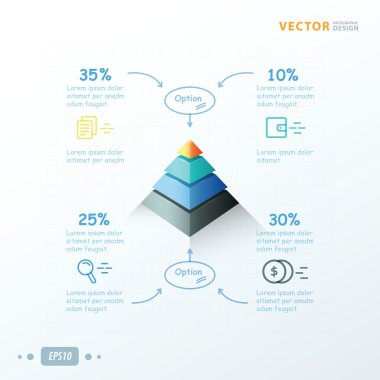 Piramit Infographic tasarım, ok çizmek tasarım