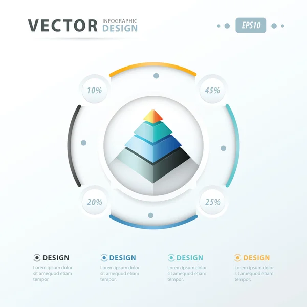 Diseño de plantilla de infografía piramidal — Vector de stock