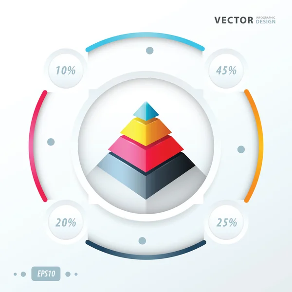 Diseño vectorial infográfico pirámide — Vector de stock