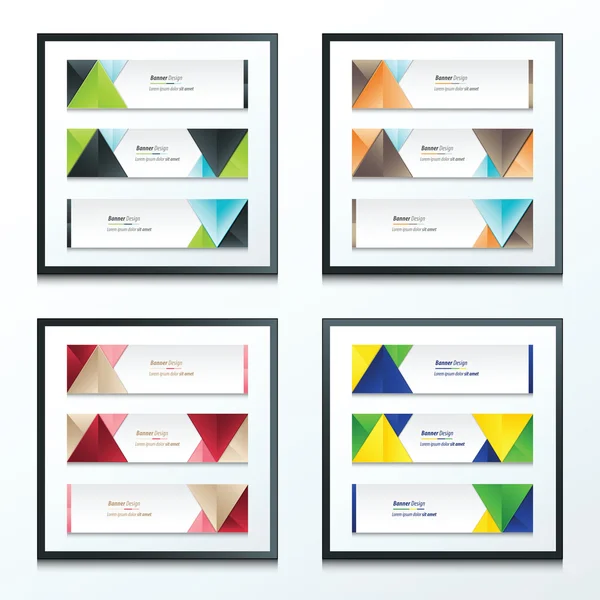 Set Bright moderno diseño de banner abstracto 4 en 1 — Archivo Imágenes Vectoriales