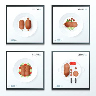 Hot dog, sosis 4 in 1 ayarla
