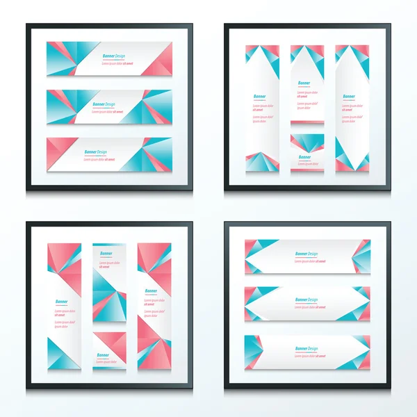 Banner Set rosa und blau — Stockvektor