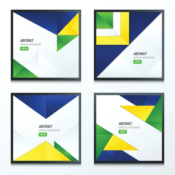 Origami-Stile gelb, blau, grün — Stockvektor
