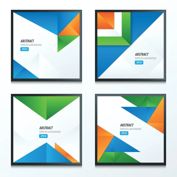 Set van origami stijlen groen, oranje, blauw — Stockvector