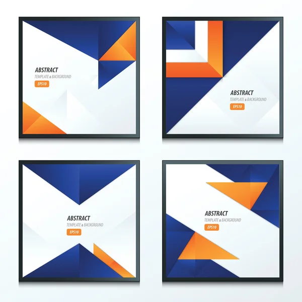 Set Origami-Stile 2 Farben blau, orange — Stockvektor