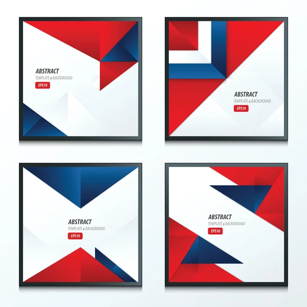 Set von Origami-Stilen rote und blaue Farbe — Stockvektor