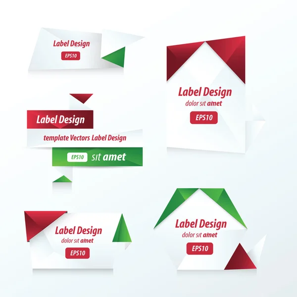 Etiketten Kollektionsset rot, grüne Farbe — Stockvektor