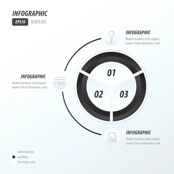 Κύκλος infographic 2 χρώμα μαύρο και άσπρο — Διανυσματικό Αρχείο