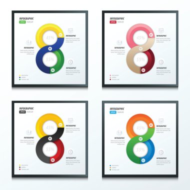 sekiz daire Infographic 4 stilleri ayarlama
