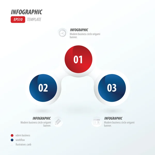 Concept d'entreprise 2 couleurs rouge et bleu — Image vectorielle